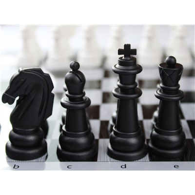 Шашки-шахматы в серой пластиковой коробке (блистер)
