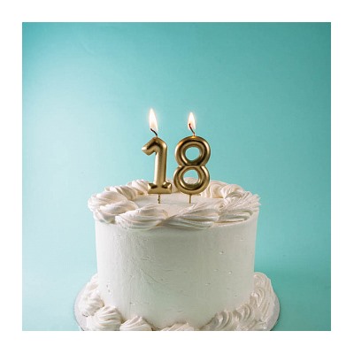Свеча для торта "Цифра 6", золотая 6 см
