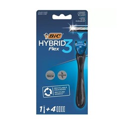 Станок BIC FLEX 3 HYBRID + 4кассеты (3-х лезв.)