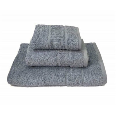 Махровое полотенце "Греческий бордюр"-серый 70*140 см. хлопок 100%