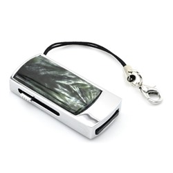 Сувенирная USB флеш карта на 32GB с серафинитом, серебристая