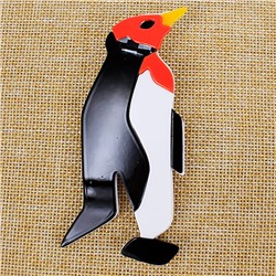 Брошь LUX maxi французский пластик «Черный пингвин»
