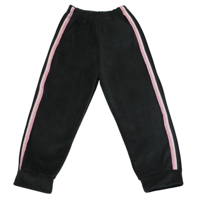 Спортивные штаны 362/3 (черные,лампас розовый) флис