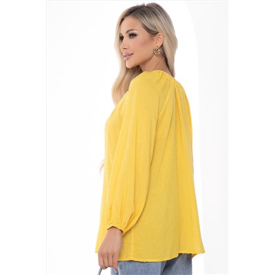 Жёлтая блузка с завязками на горловине