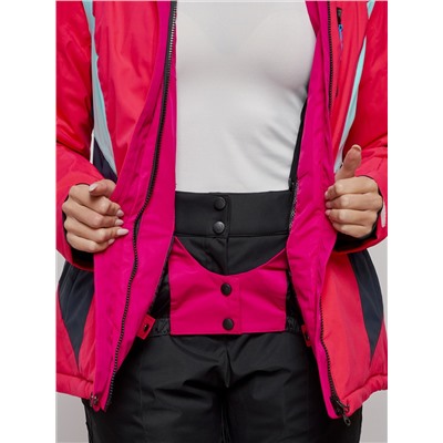 Горнолыжная куртка женская зимняя розового цвета 2201-1R