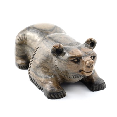 Скульптура из кальцита "Медведь лежит" 140*70*55мм.