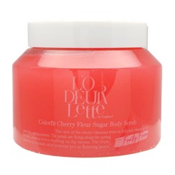 LODEURLETTE Сахарный скраб для тела с ароматом цветка вишни / In England Colorfit Cherry Fleur Sugar Scrub, 500 г