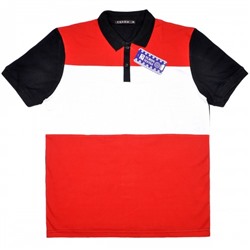 Рубашка-поло "Turon", трехцветная, пике (черно-красный)