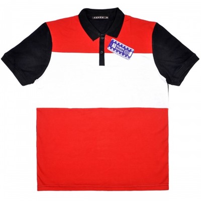 Рубашка-поло "Turon", трехцветная, пике (черно-красный)