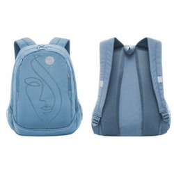 Рюкзак школьный RD-240-2/1 "Девушка" голубой 29х40х20 см GRIZZLY