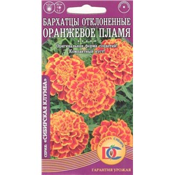 Цветы Бархатцы Оранжевое пламя откл.махр. (0,2г) Дем Сиб (мин.10шт.)