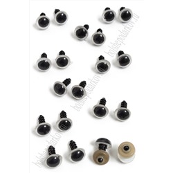Фурнитура "Глазки для игрушек" 12 мм, с заглушками (20 шт) SF-2140, белый