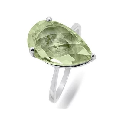 Кольцо из серебра зеленый аметист, Акапелла