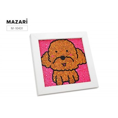 Алмазная мозаика 15х15 см "Собачка" полная выкладка, деревянная рамка в комплекте M-10431 Mazari