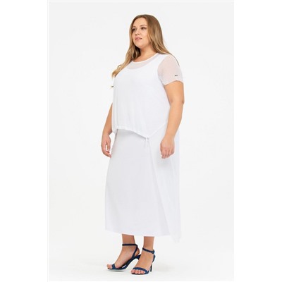 Белое платье в двойном исполнении 64 размера