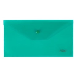 Папка-конверт на кнопке C6 Хат  (224*119мм) 180мкм зеленая  Хат 00004