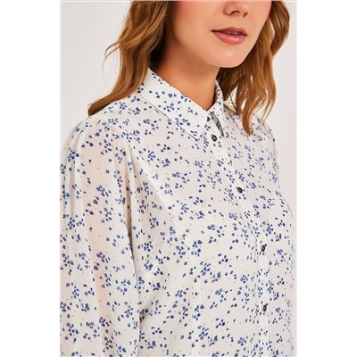 Блуза из креп-шифона с цветочным принтом