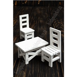 Декор "Стол и стулья" SF-4390, белый