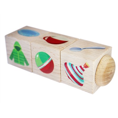 Кубики деревянные на оси «Обобщение» (3 кубика)
