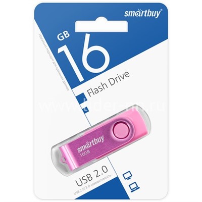 USB Flash 16GB SmartBuy Twist розовый 2.0