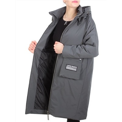 ZW-2306-C DARK GRAY Пальто демисезонное женское (100 гр. синтепон) BLACK LEOPARD размер 46