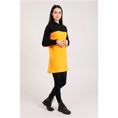 Платье женское Текс-Плюс, цвет черный желтый