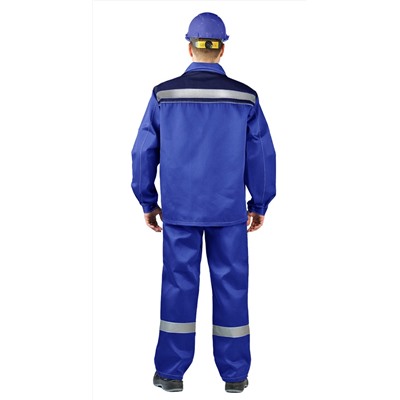 Костюм "АКТУАЛ" куртка/брюки, цвет: василек/т.синий, ткань: саржа