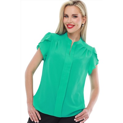 Блузка мятно-зелёная с воротником-стойка Шарлиз, премиум
