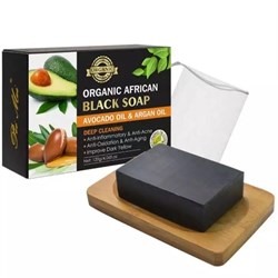 Мыло для лица Organic African Чёрное Avocado oil & Argan oil, 120 гр