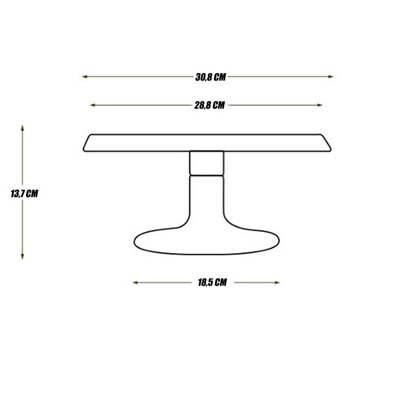 Столик вращающийся профессиональный металлический Д 31 см (цвет серый)