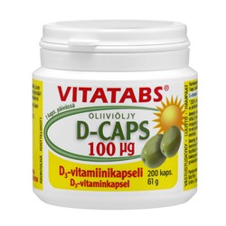 Витамин Д на оливковом масле Vitatabs D-Caps 100 мкг 200 капсул Hankintatukku