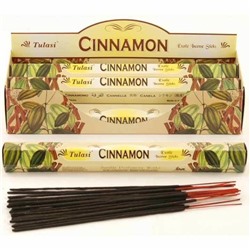 Tulasi CINNAMON Exotic Incense Sticks, Sarathi (Туласи благовония КОРИЦА, Саратхи), уп. 20 палочек.