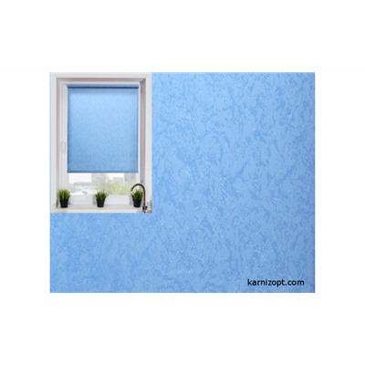 Рулонная штора с текстурой (голубая)