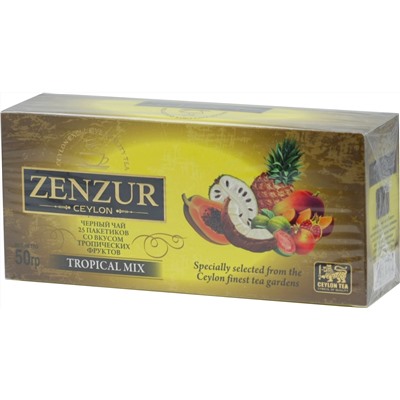 Zenzur. Черный с тропическими фруктами, 25 пак.