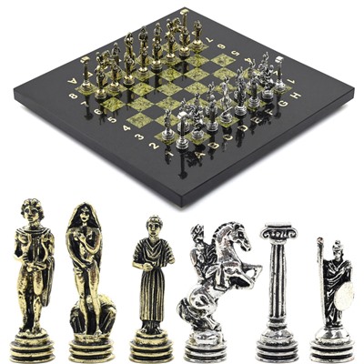 Шахматы подарочные с металлическими фигурами "Афина", 250*250мм
