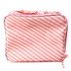 Косметичка-чемоданчик "Бело-розовая Диагональ" (22*17*7)