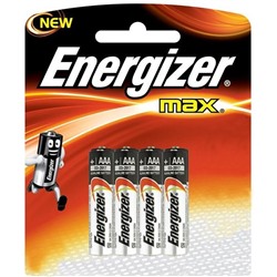 Батарейка  Energizer LR03 (мизинч.) Alkaline MAX BP4  блистер АКЦИЯ! СКИДКА 35%