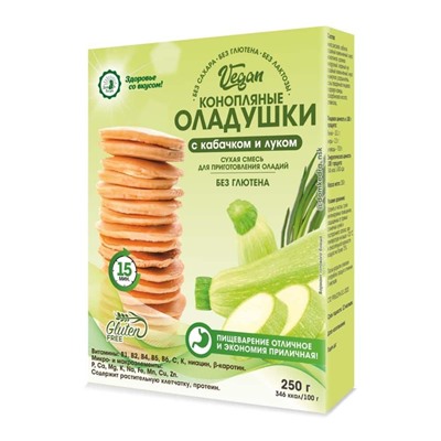 Дом Кедра. Конопляные оладушки VEGAN c кабачком и луком, 250г