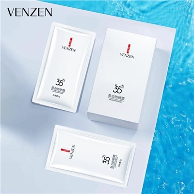 Venzen, Отбеливающий, солнцезащитный крем, против веснушек, SPF 35, 1 шт. 2 мл.