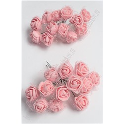 Головки цветков "Розочка" на веточке с сеточкой, 144 шт (SF-043), розовый персик №4