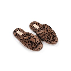 Тапочки женские «Леопард», цвет коричневый