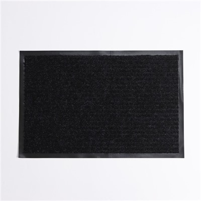 Коврик влаговпитывающий придверный с окантовкой Доляна «Стандарт», 40×60 см, цвет чёрный