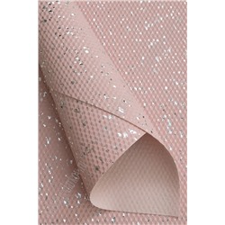 Кожзам текстурный "Брызги" А4 (5 листов) SF-5837, дымчато-розовый/серебро