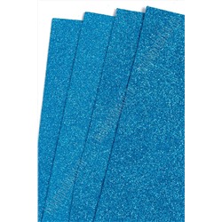 Фоамиран глиттерный 2 мм, 40*60 см Premium (10 листов) SF-3010, синий №007