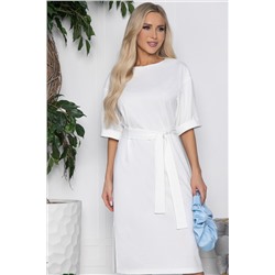 Платье белое с поясом