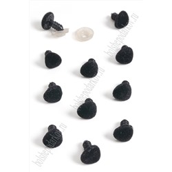 Фурнитура "Носики для игрушек бархатные" 11*10 мм, с заглушками (50 шт) SF-6100, черный