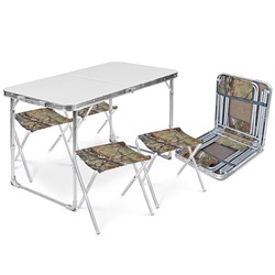 Набор мебели складной, стол + 4 стула ССТ-К2 металлик-хант