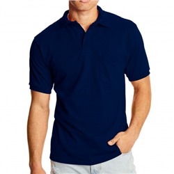 Рубашка-поло с карманом (Fayz-M), пике, темно-синий