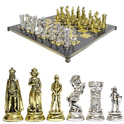 Шахматы с металлическими фигурами "Рококо" 450*450мм.