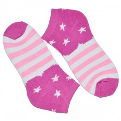 Носки женские, короткие "Звезды и полосы" (розовый)